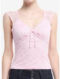 Sweet Society Pastel Pink Lace Sweetheart Top, PINK, hi-res