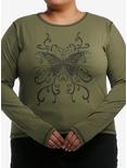 Daisy Street Butterfly Filigree Rhinestone Girls Long-Sleeve T-Shirt Plus Size, BLACK, hi-res