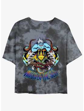 Disney The Little Mermaid Ursula Witch Of The Sea Girls Tie-Dye Crop T-Shirt, , hi-res