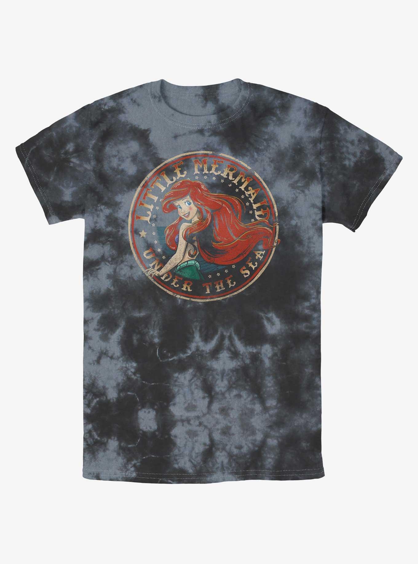 Disney The Little Mermaid Under The Sea Tie-Dye T-Shirt, BLKCHAR, hi-res