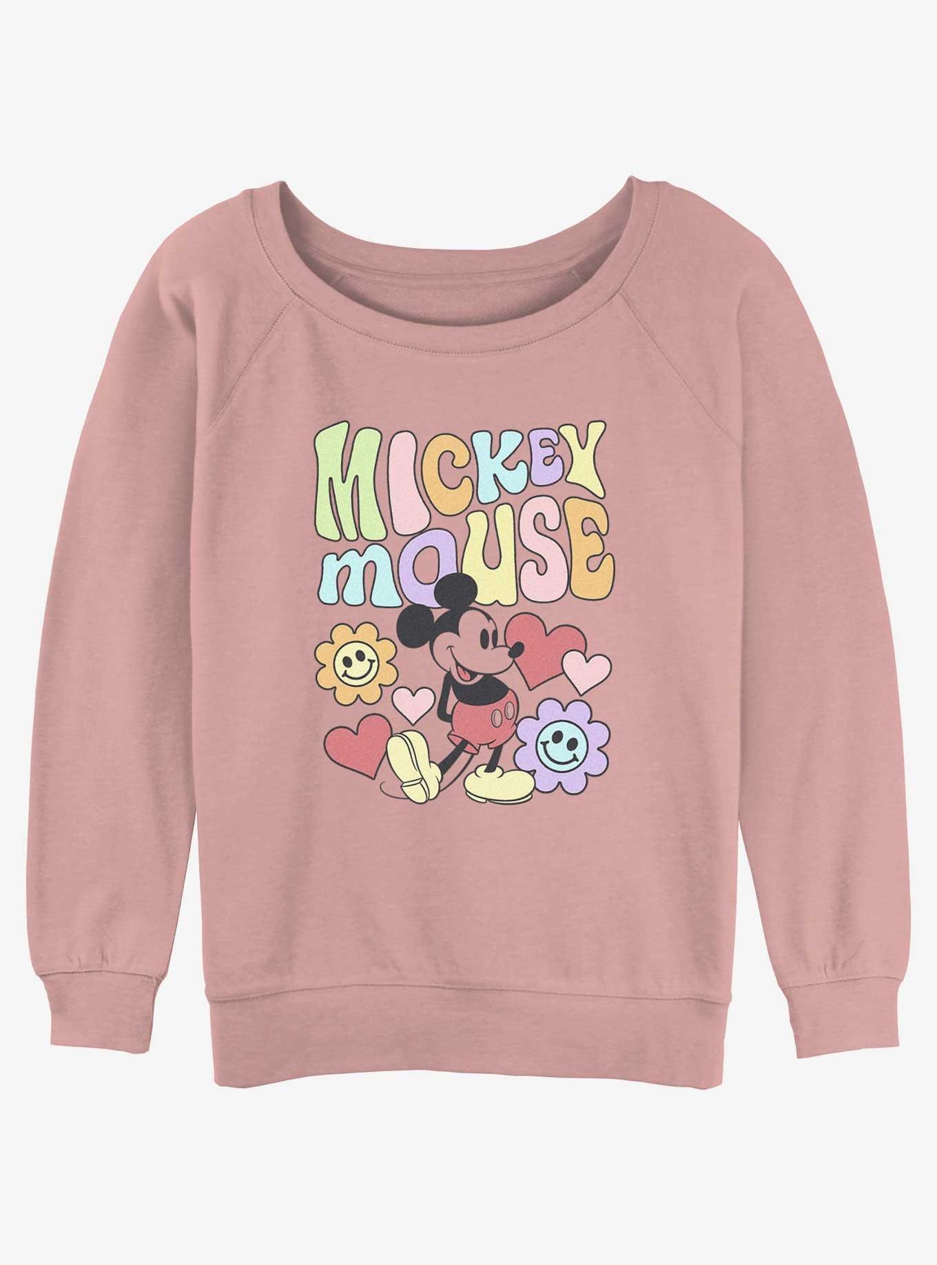 Disney Mickey Mouse Groovy Girls Slouchy Sweatshirt, DESERTPNK, hi-res