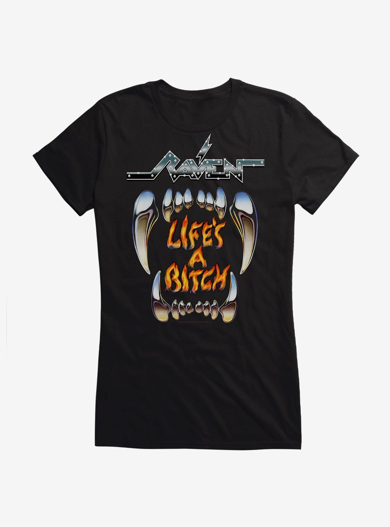Raven Life's A Bitch Girls T-Shirt, BLACK, hi-res