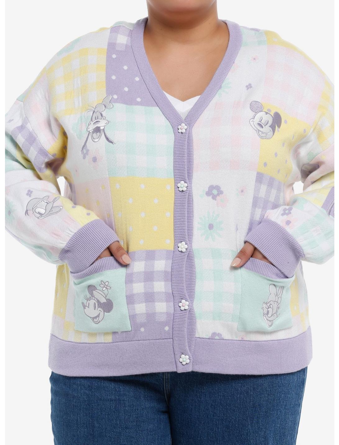 Her Universe Disney Mickey Mouse And Friends Pastel Gingham Cardigan Plus Size, MULTI, hi-res