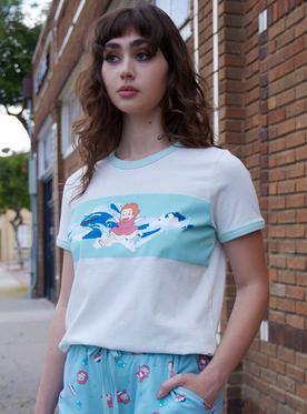 Her Universe Studio Ghibli Ponyo Stripe Ringer T-Shirt