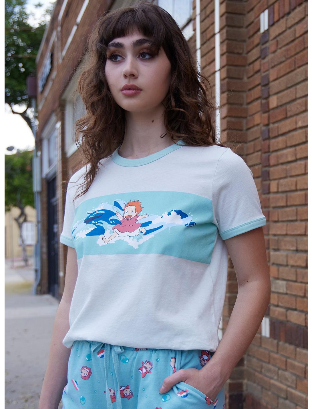 Her Universe Studio Ghibli Ponyo Stripe Ringer T-Shirt, BABY BLUE, hi-res