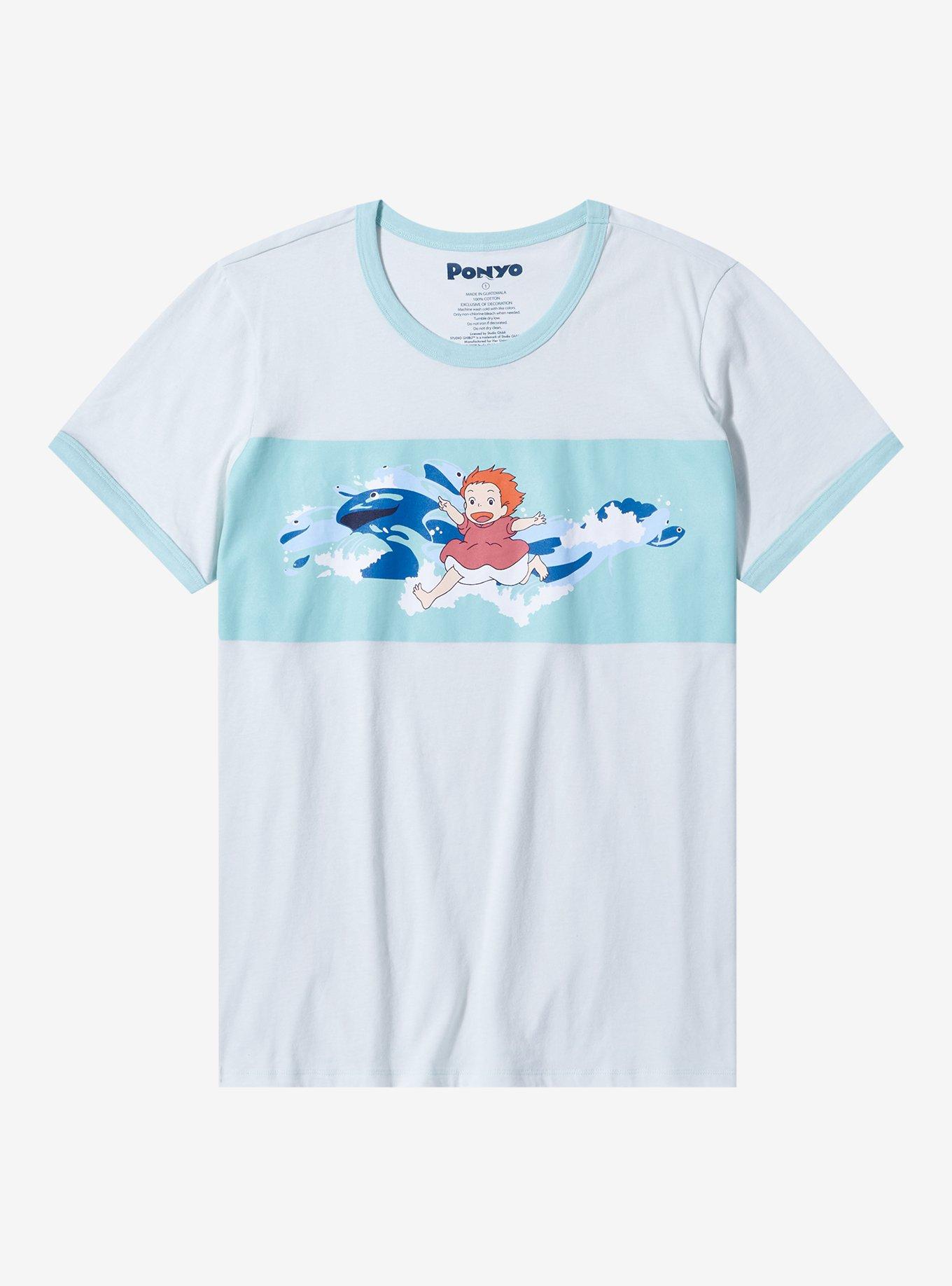 Her Universe Studio Ghibli Ponyo Stripe Ringer T-Shirt Plus Size, BABY BLUE, hi-res