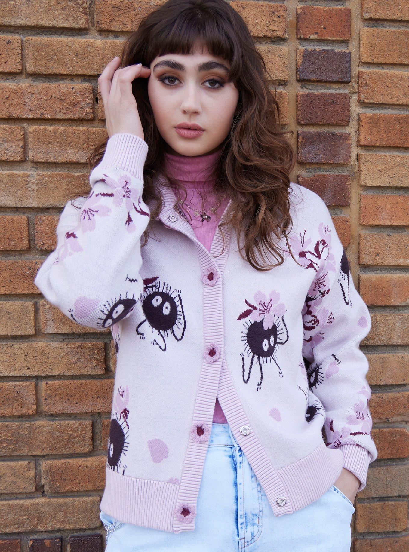 Her Universe Studio Ghibli Spirited Away Soot Sprite Sakura Collared Cardigan, LIGHT PINK, hi-res