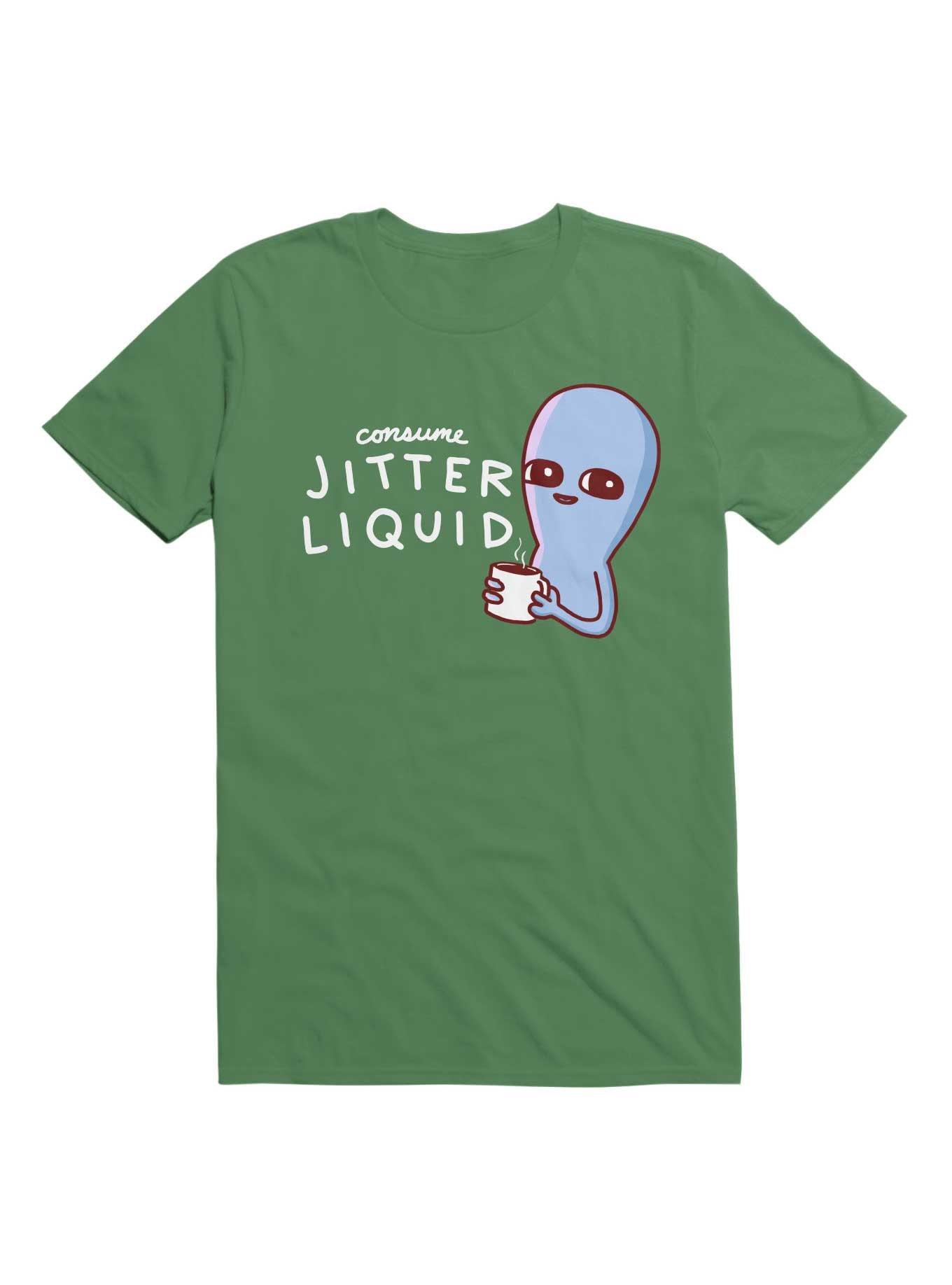 Strange Planet: Consume Jitter Liquid T-Shirt, IRISH GREEN, hi-res