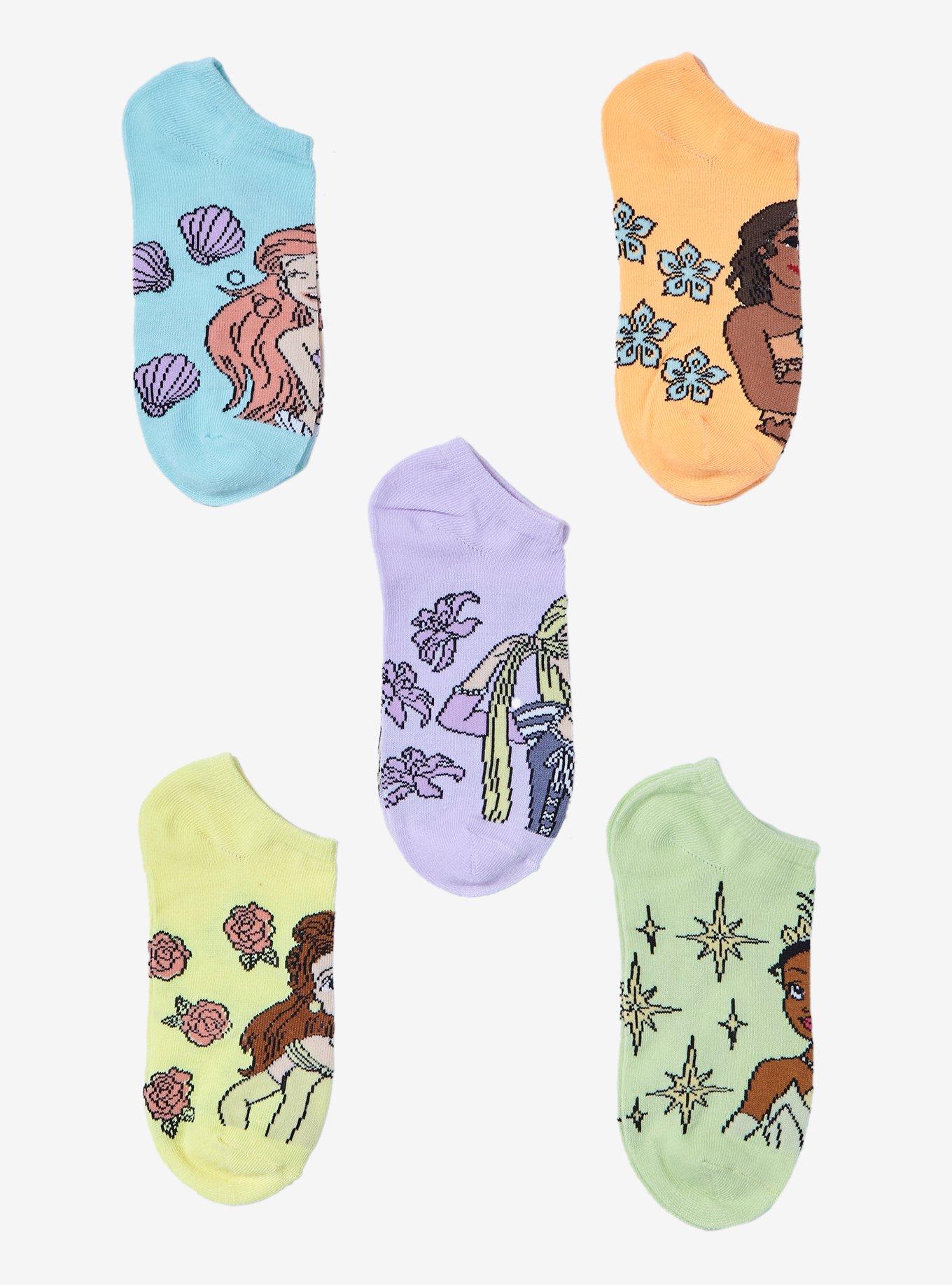 Disney Princess Icons No-Show Socks 5 Pair, , hi-res