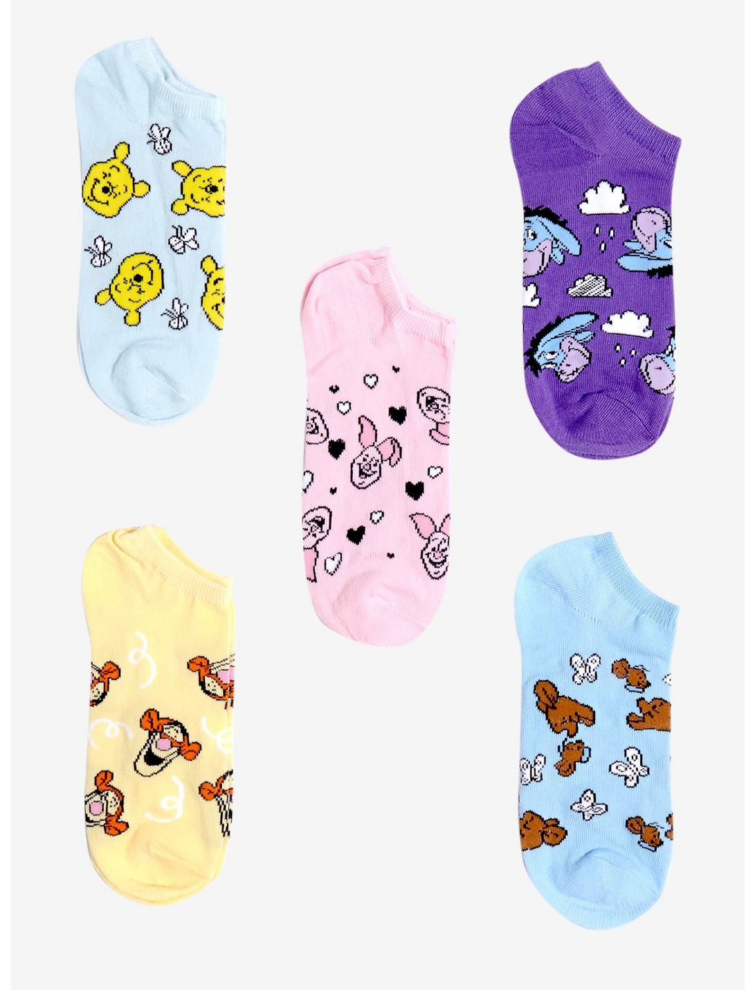Disney Winnie The Pooh Heads Icons No-Show Socks 5 Pair, , hi-res