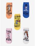 Disney Winnie The Pooh Phrases No-Show Socks 5 Pair, , hi-res