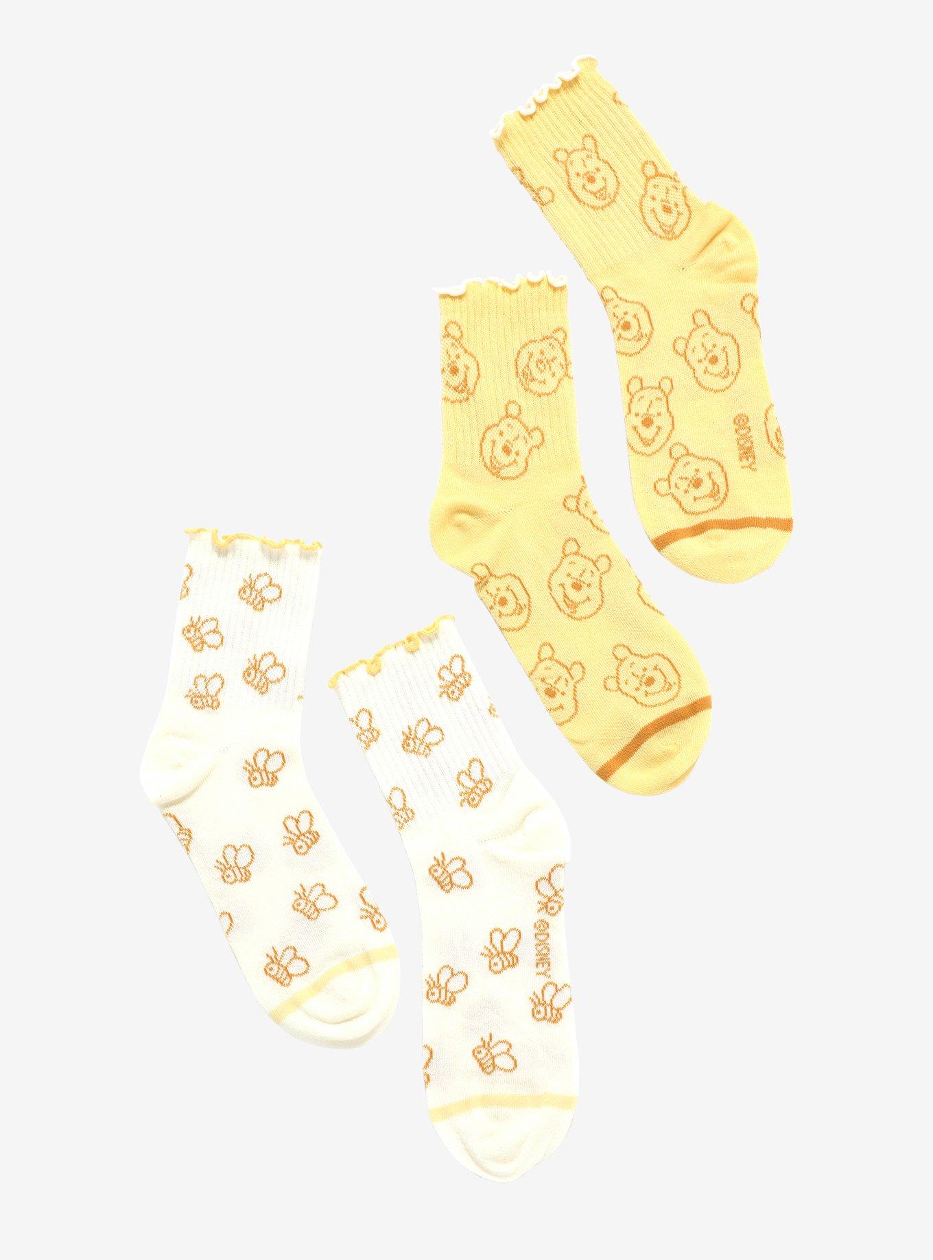 Disney Winnie The Pooh Bee Crew Socks 2 Pair, , hi-res