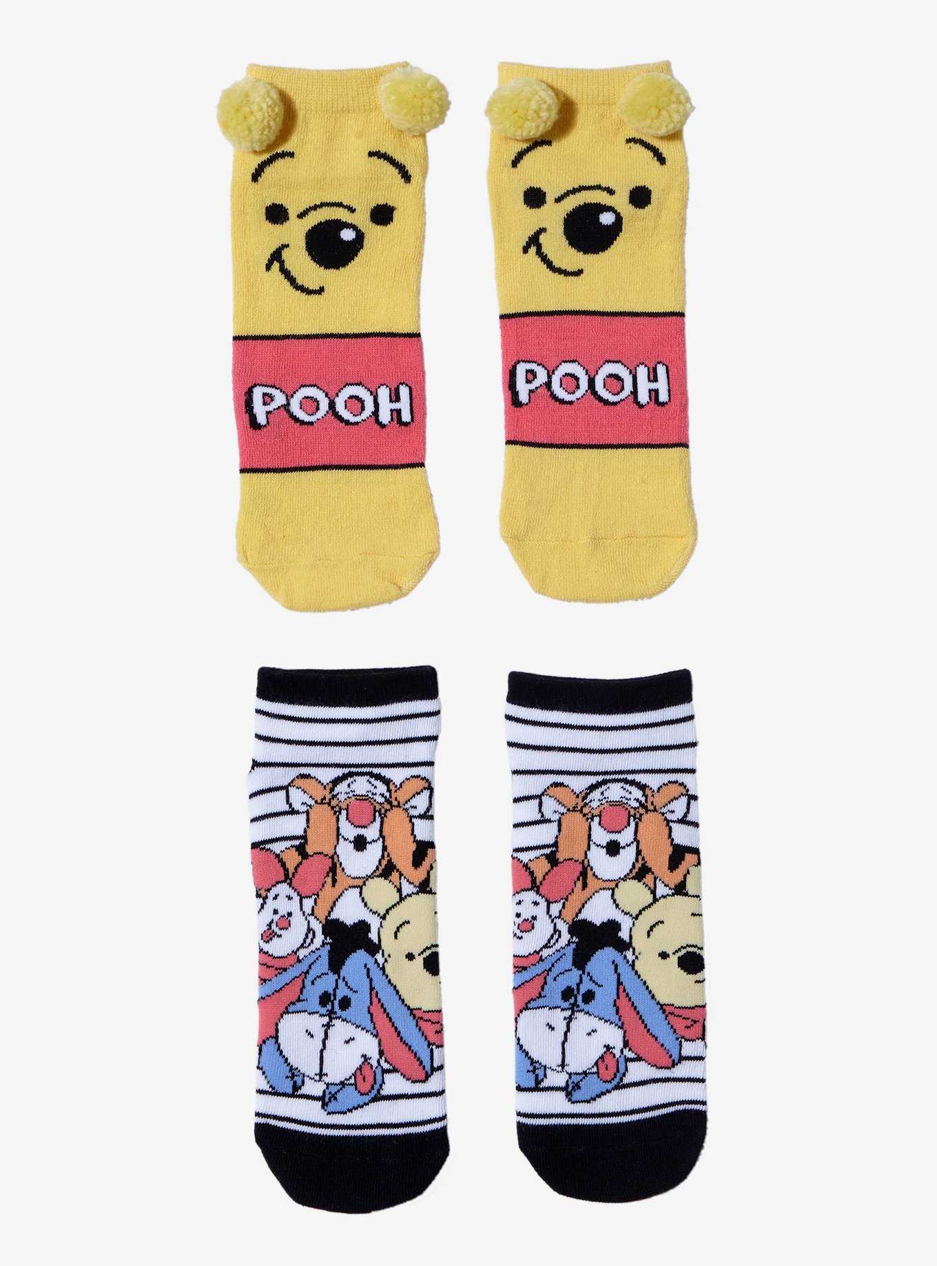 Disney Winnie The Pooh Pom-Pom Ankle Socks 2 Pair, , hi-res