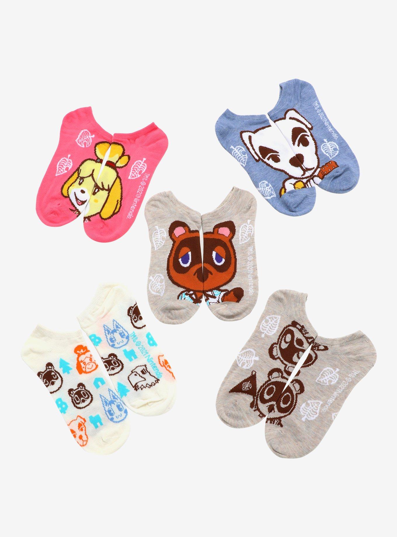 Animal Crossing: New Horizons Characters No-Show Socks 5 Pair, , hi-res