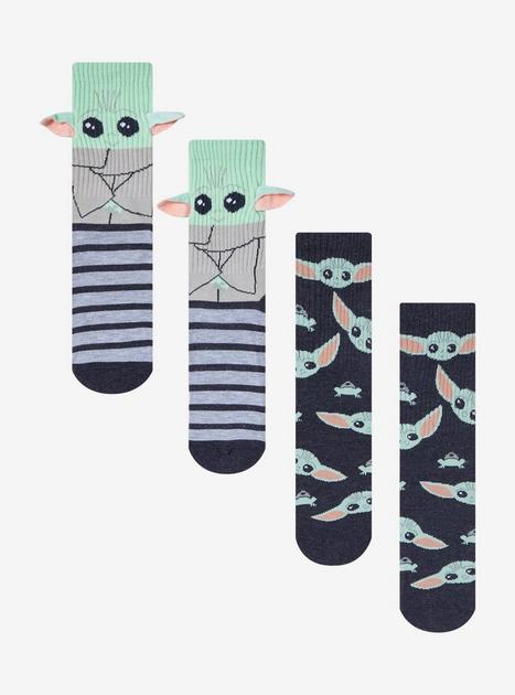 Star Wars Grogu Green Tie, Gray Dress Socks, and Tie Bar Gift Set