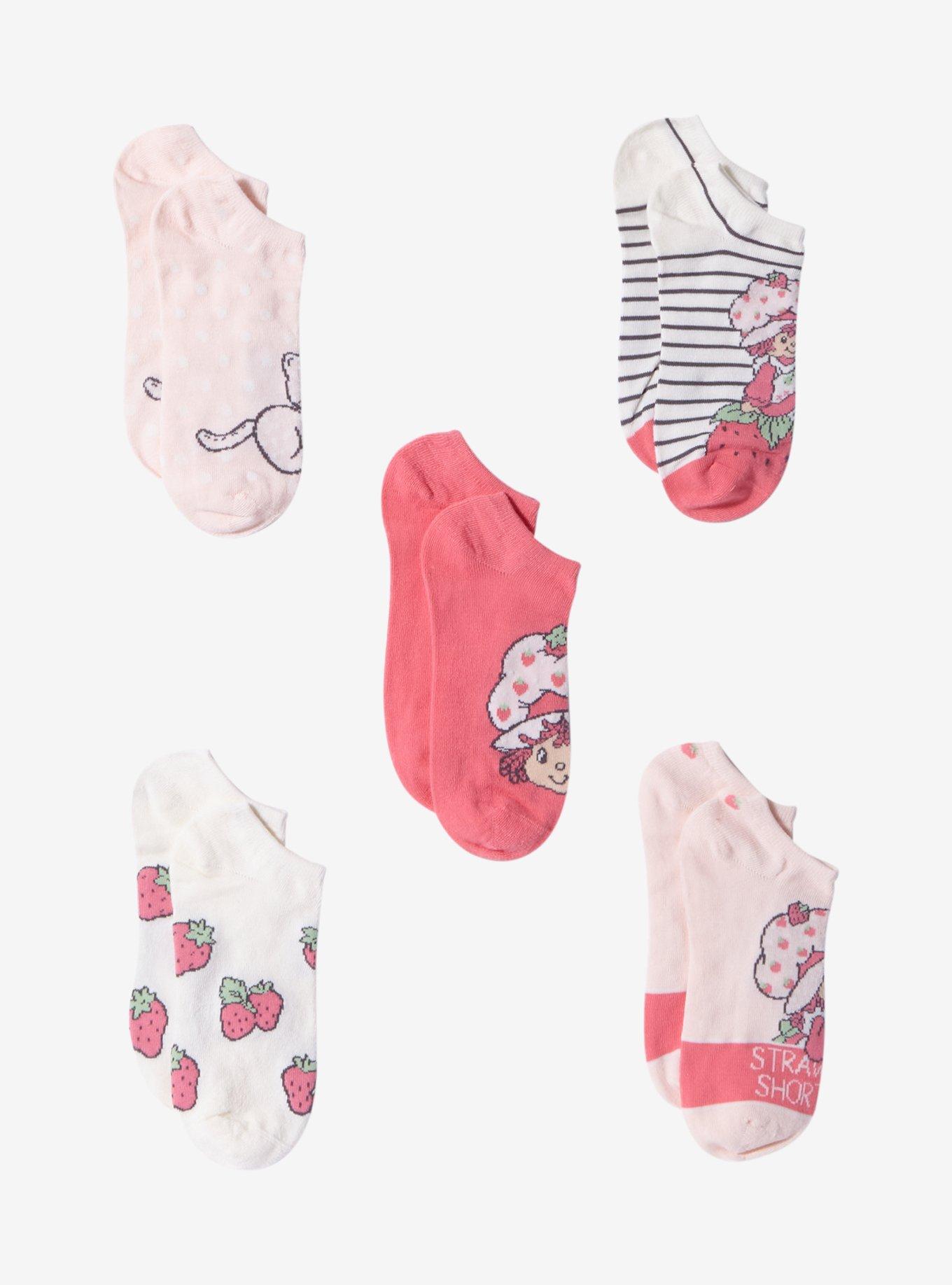 Strawberry Shortcake Pink No-Show Socks 5 Pair, , hi-res