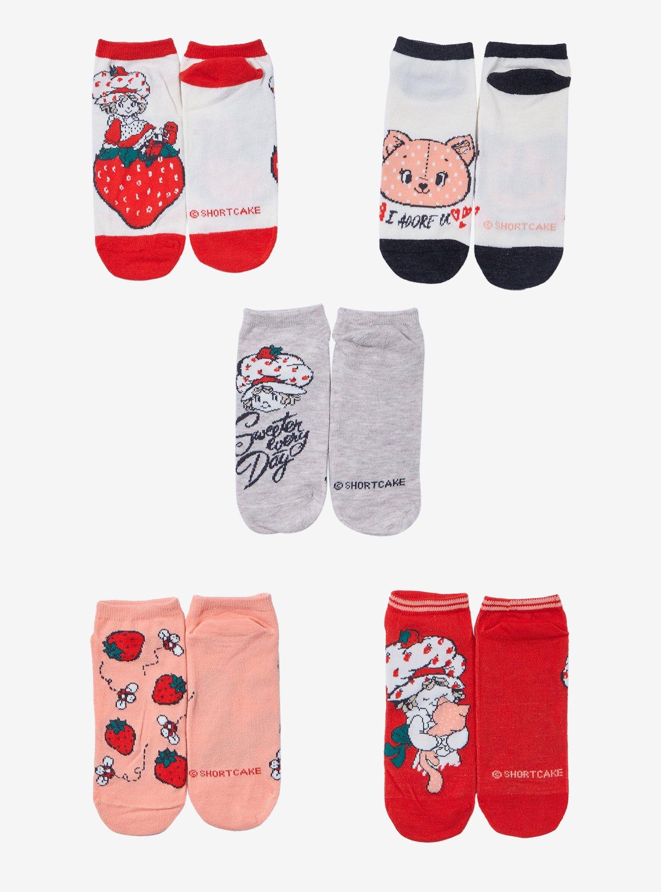 Strawberry Shortcake Classic No-Show Socks 5 Pair, , hi-res