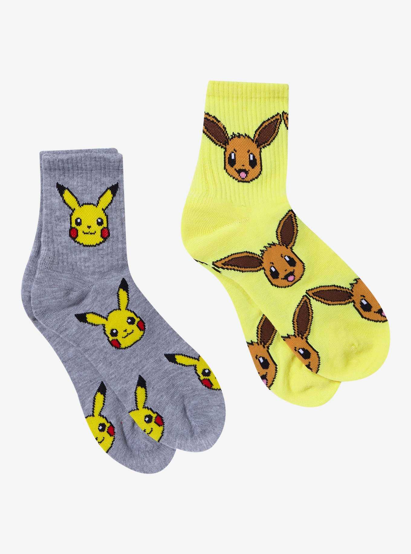 Pokemon Pikachu & Eevee Crew Socks 2 Pair, , hi-res