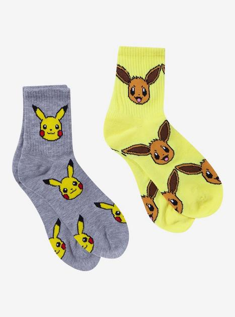 Pokemon Pikachu & Eevee Crew Socks 2 Pair | Hot Topic