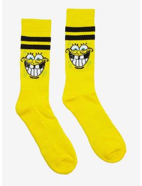 SpongeBob SquarePants Face Glow-In-The-Dark Crew Socks, , hi-res