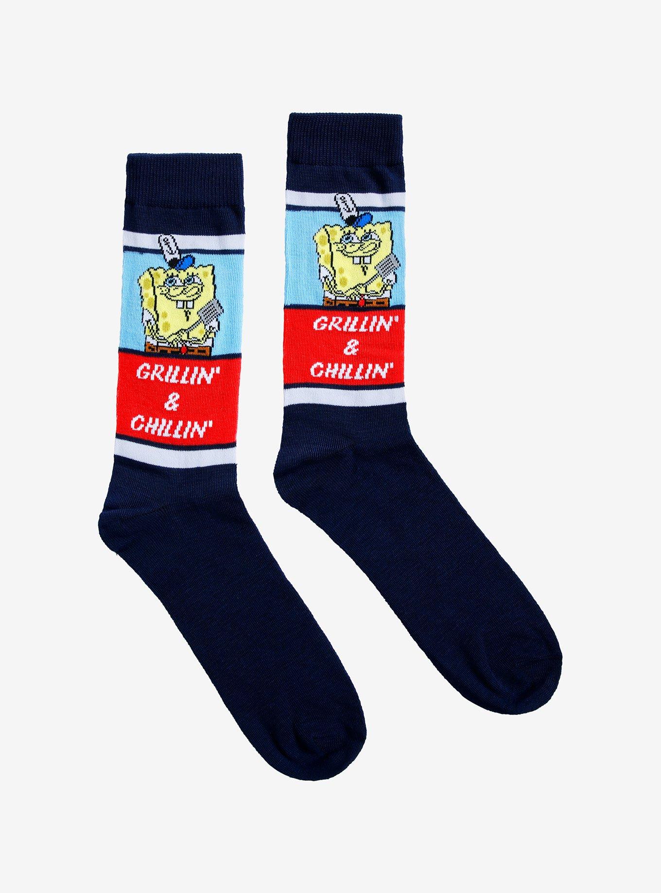 SpongeBob SquarePants Grillin' & Chillin' Crew Socks, , hi-res