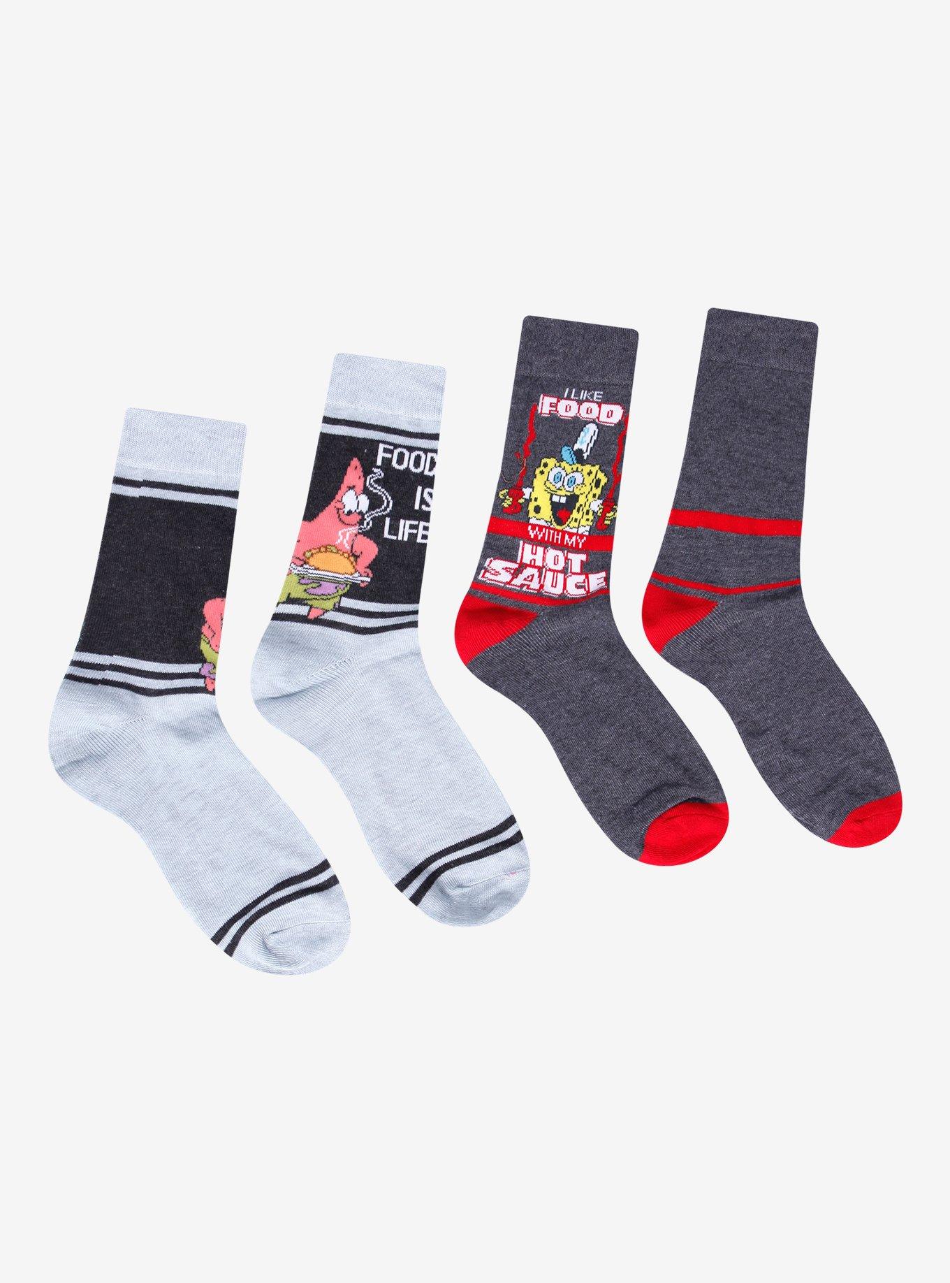 SpongeBob SquarePants Duo Food Crew Socks 2 Pair, , hi-res