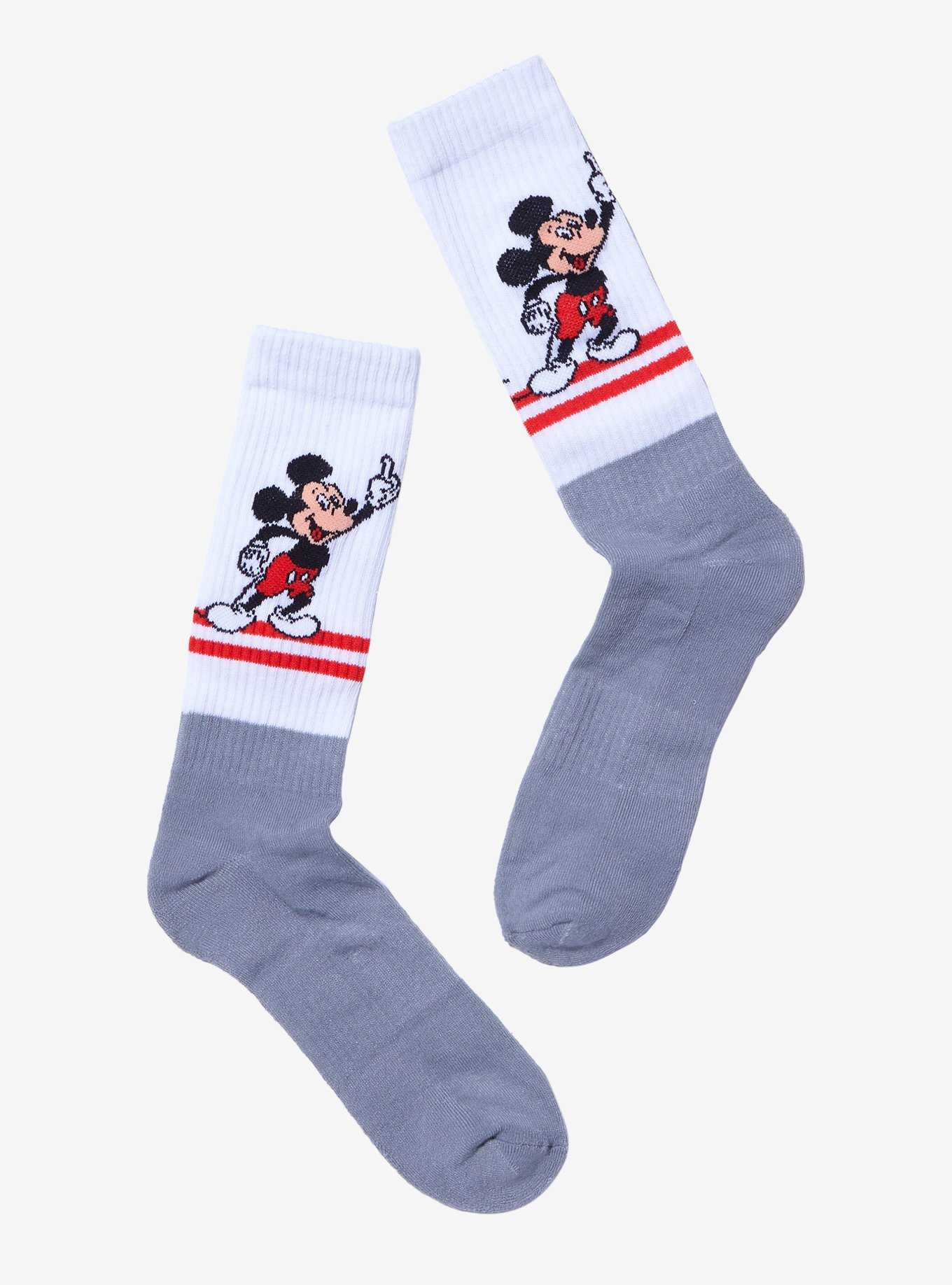 Disney Mickey Mouse Varsity Stripe Crew Socks, , hi-res