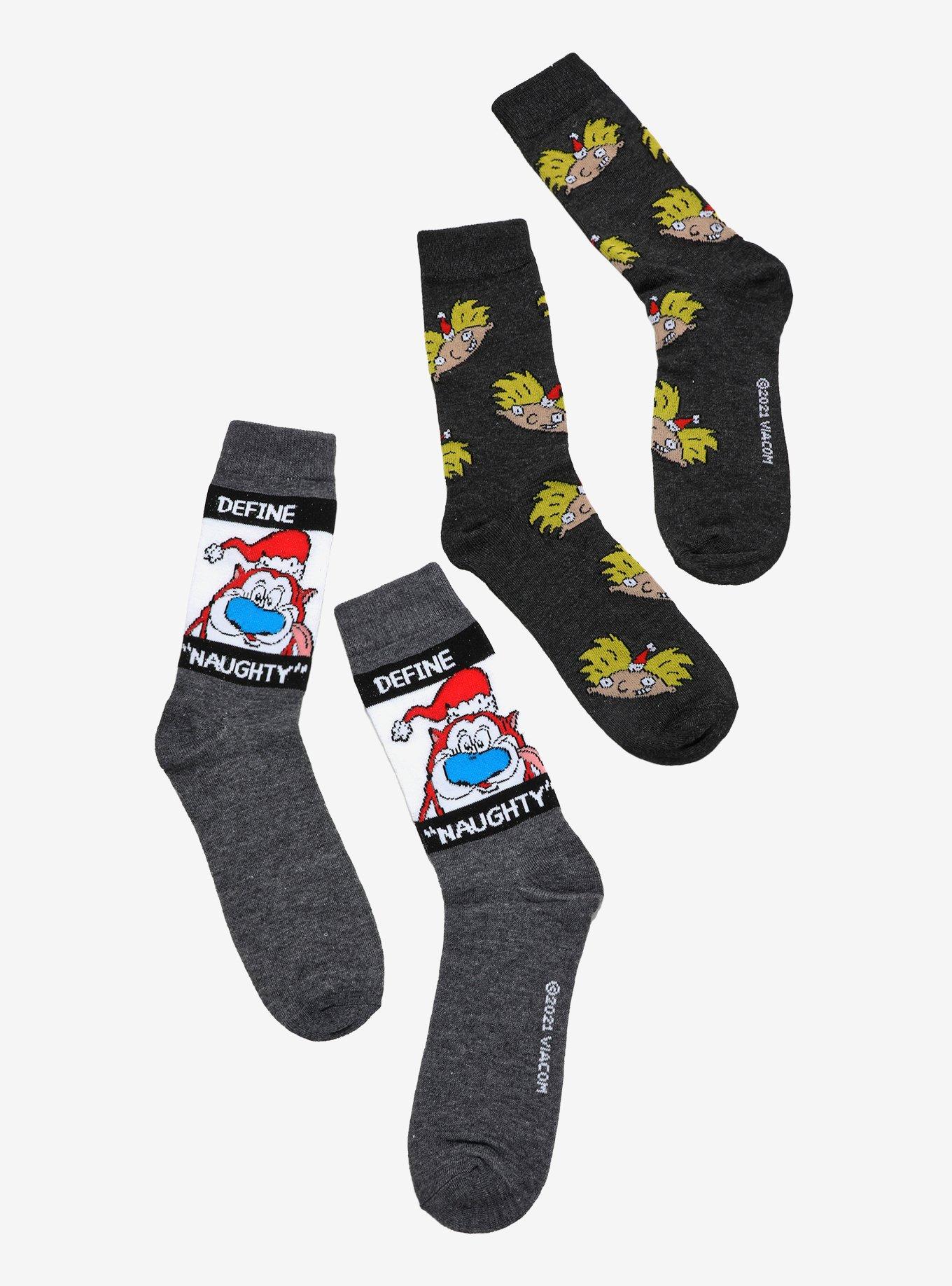 Nickelodeon Holiday Characters Crew Socks 2 Pair, , hi-res