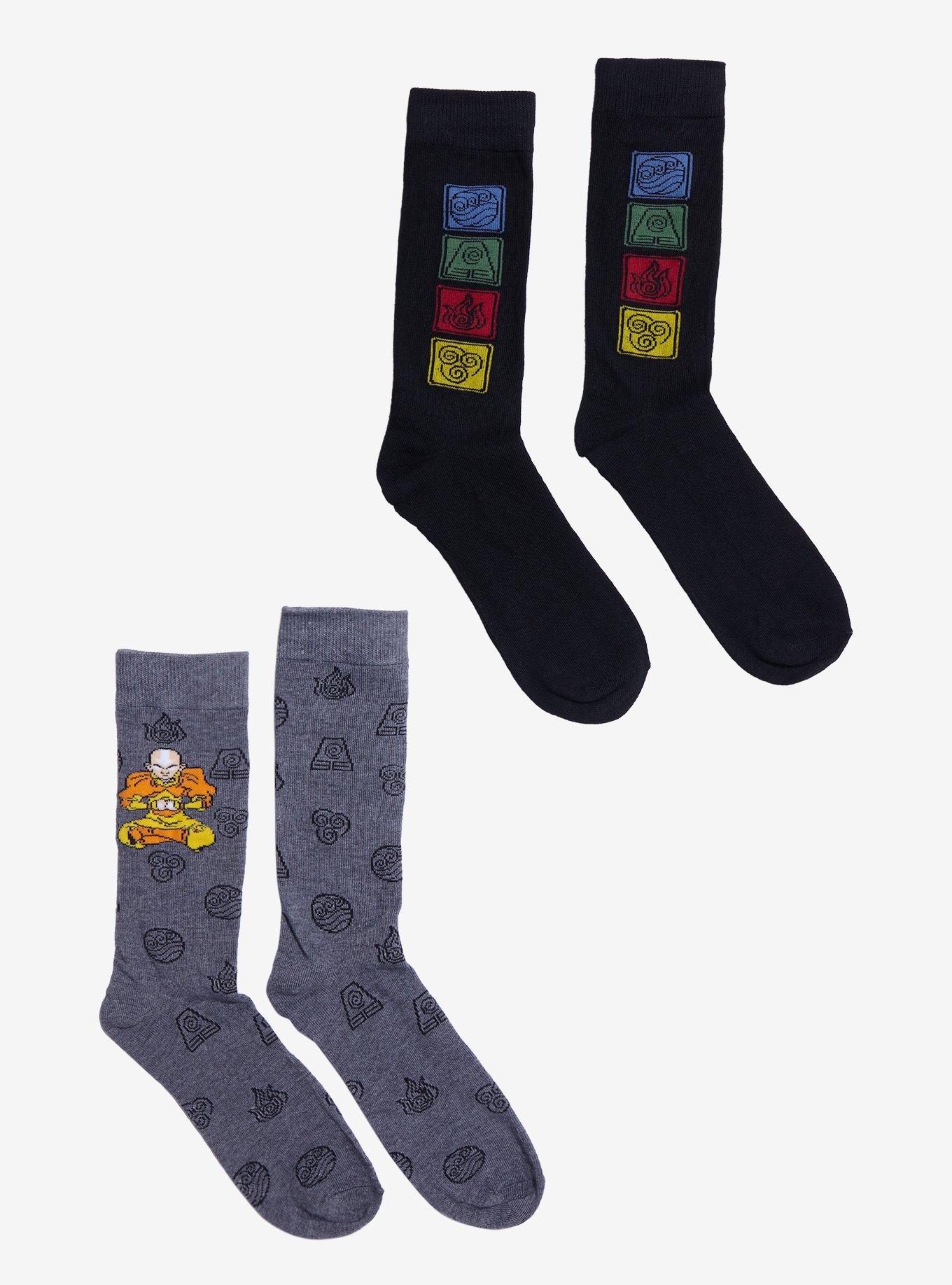 Avatar: The Last Airbender Aang Elements Crew Socks 2 Pair, , hi-res