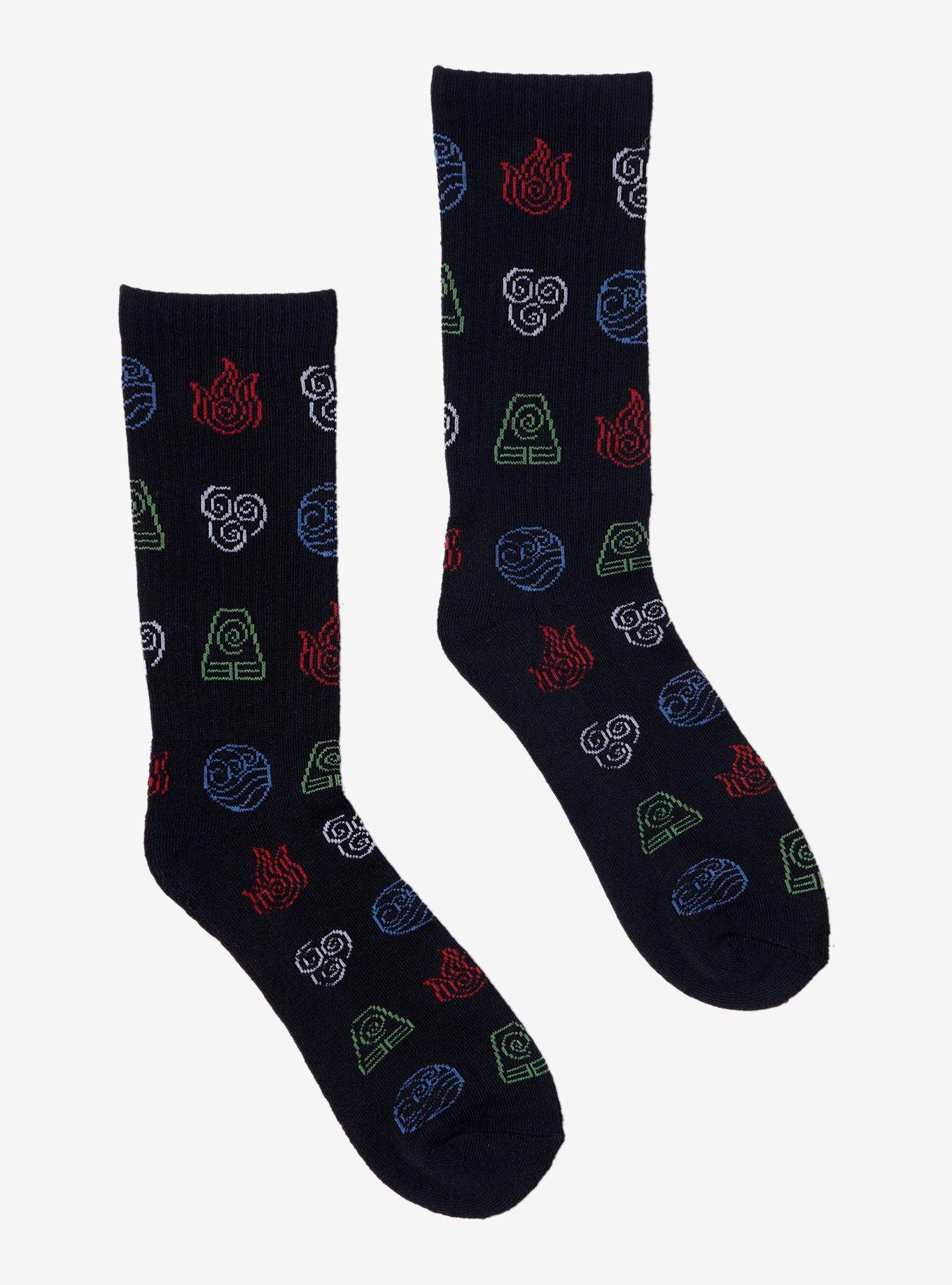 Avatar: The Last Airbender Symbols Crew Socks, , hi-res