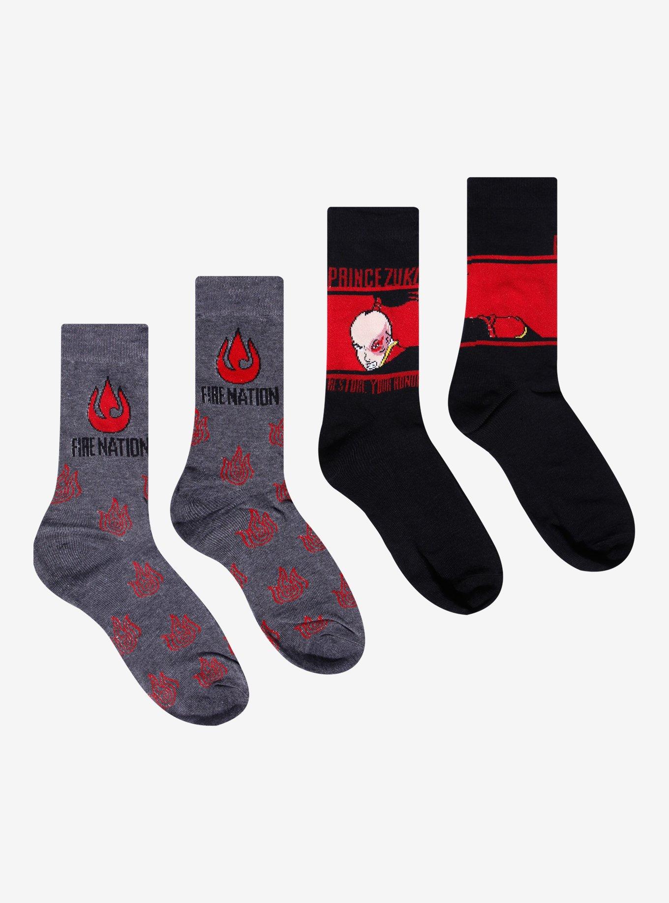 Avatar: The Last Airbender Prince Zuko Crew Socks 2 Pair, , hi-res