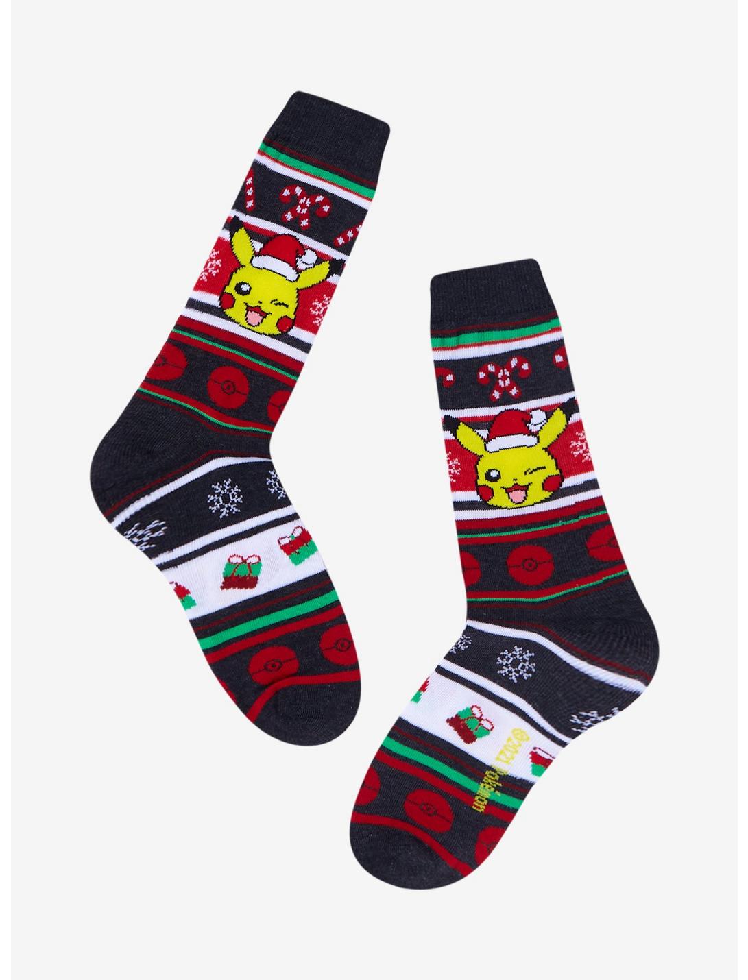 Pokemon Pikachu Fair Isle Crew Socks, , hi-res