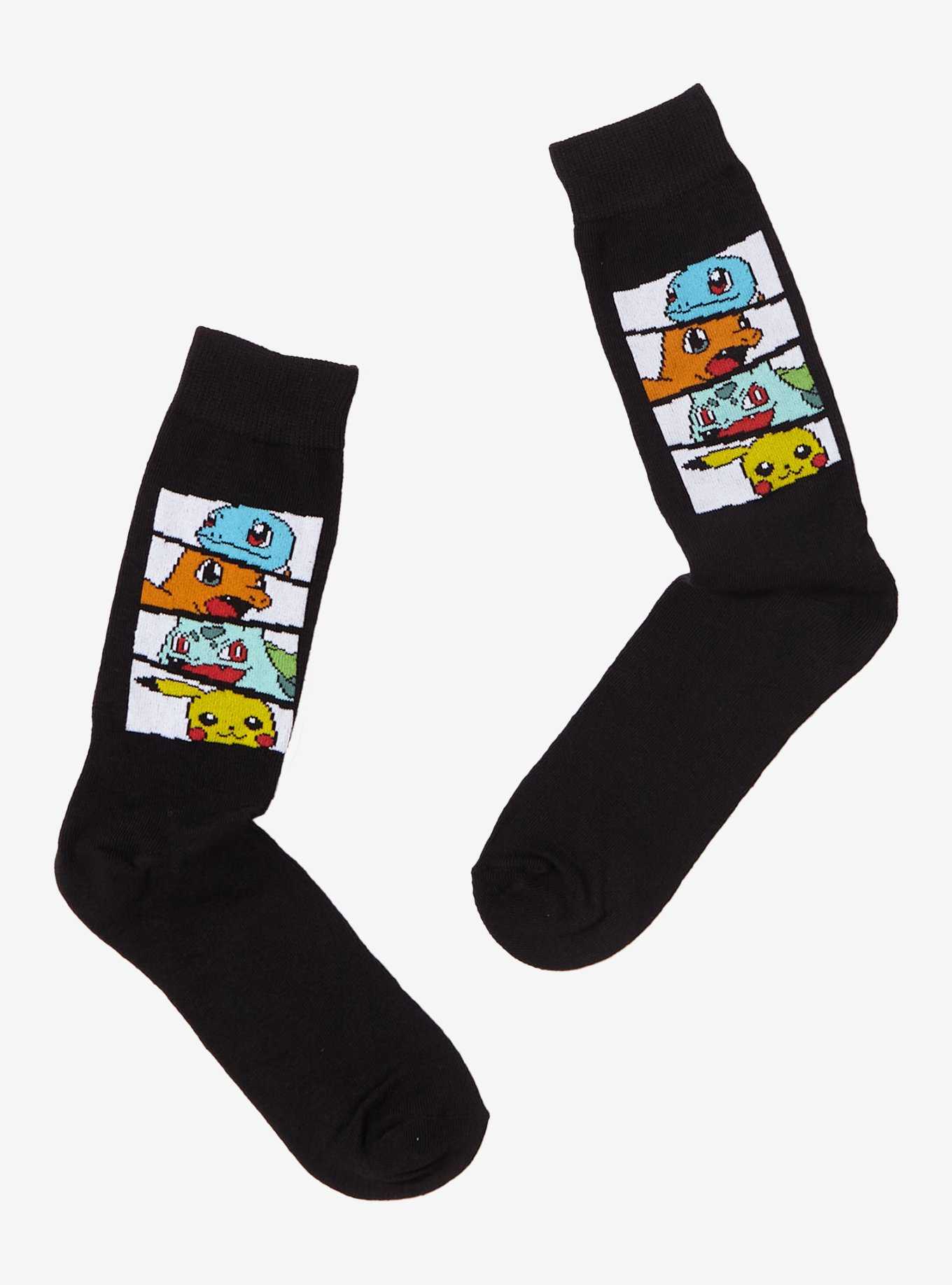 Pokemon Kanto Starters Panels Crew Socks, , hi-res