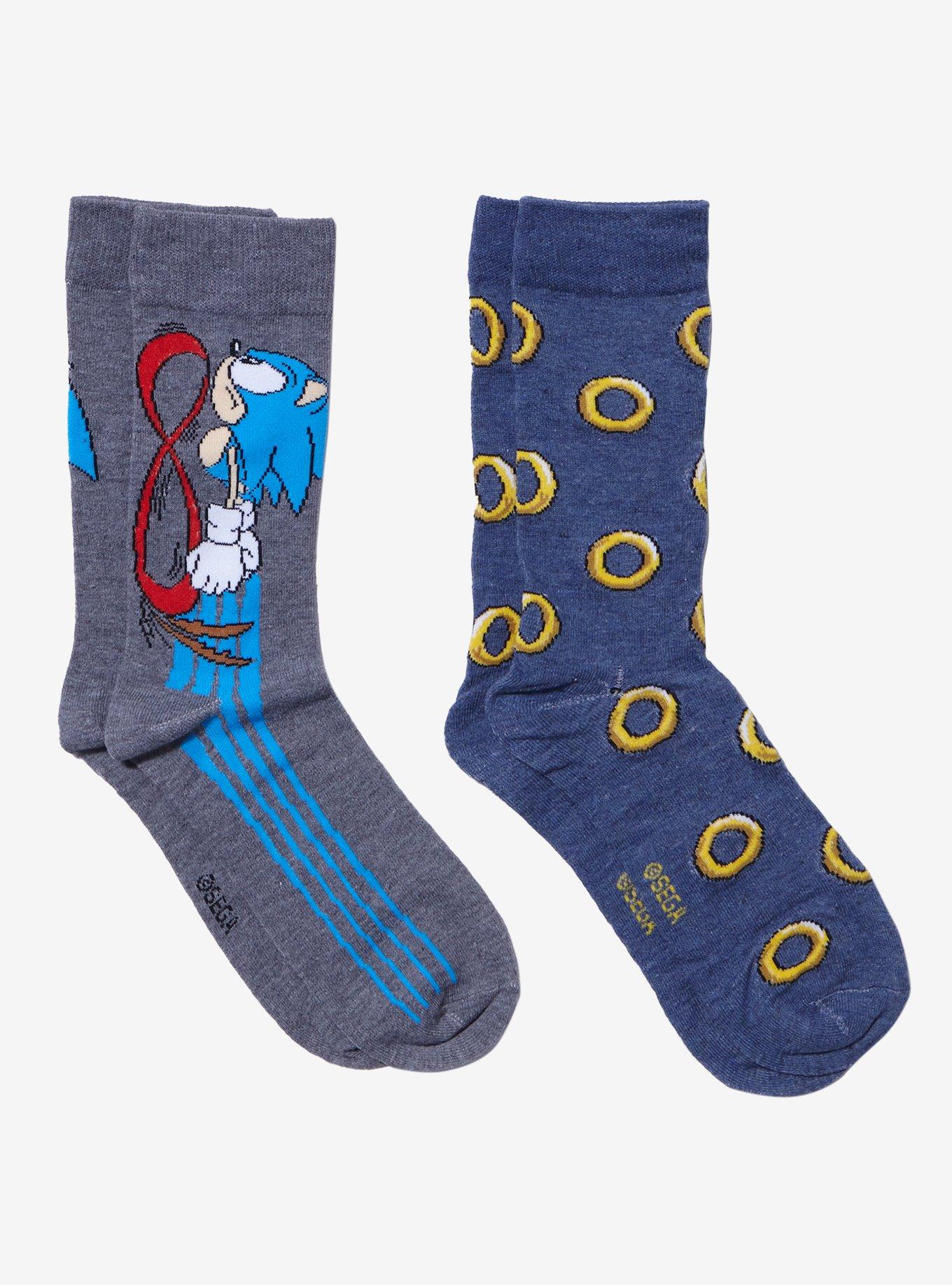 Sonic The Hedgehog Rings Crew Socks 2 Pair, , hi-res