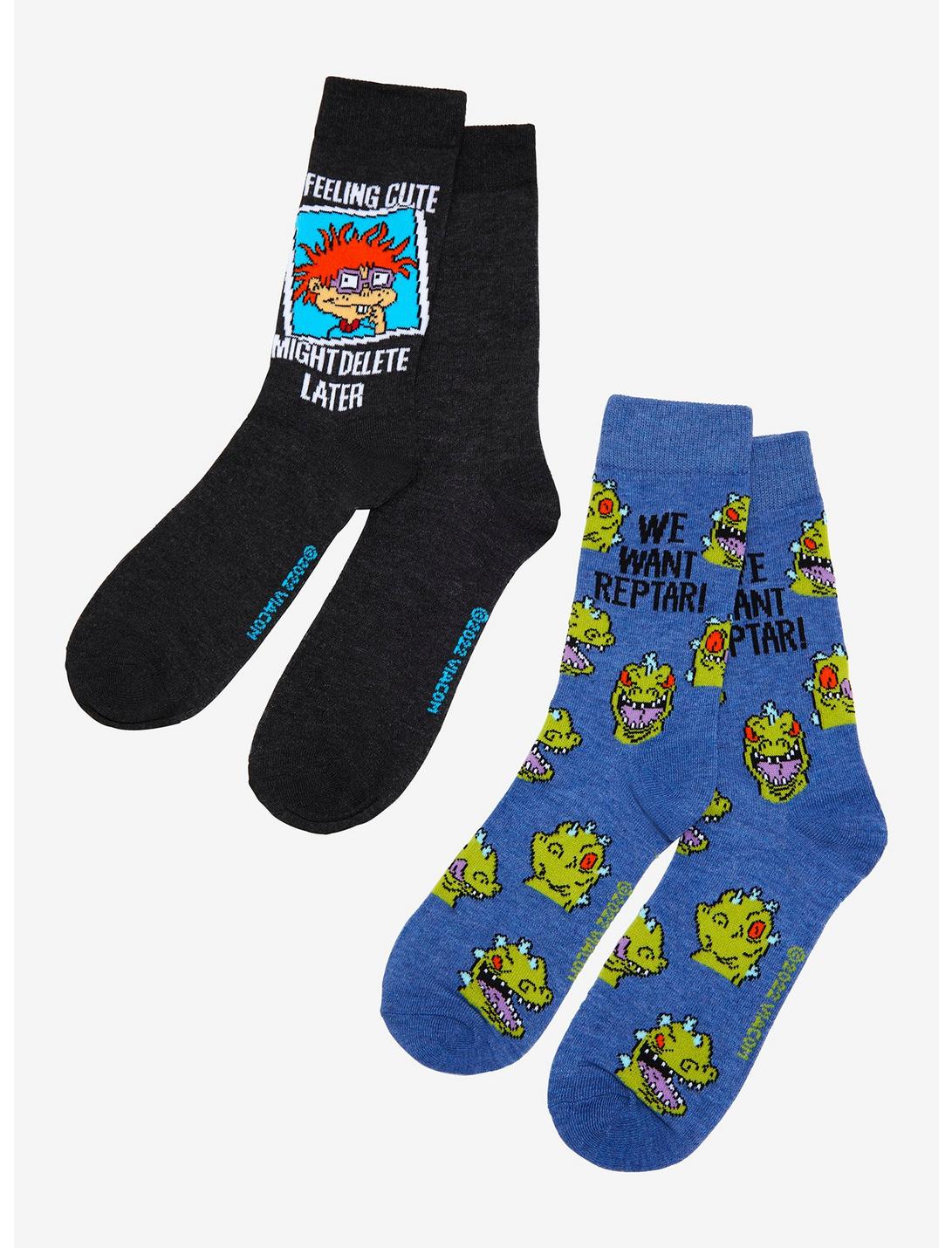 Rugrats Reptar & Chuckie Crew Socks 2 Pair, , hi-res