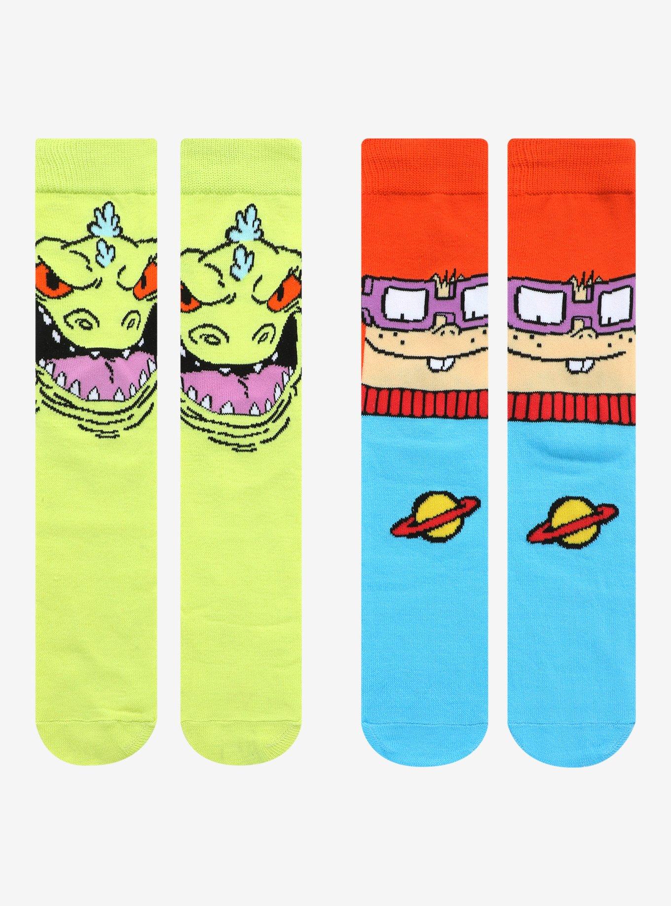 Rugrats Reptar & Chuckie Crew Socks 2 Pair, , hi-res