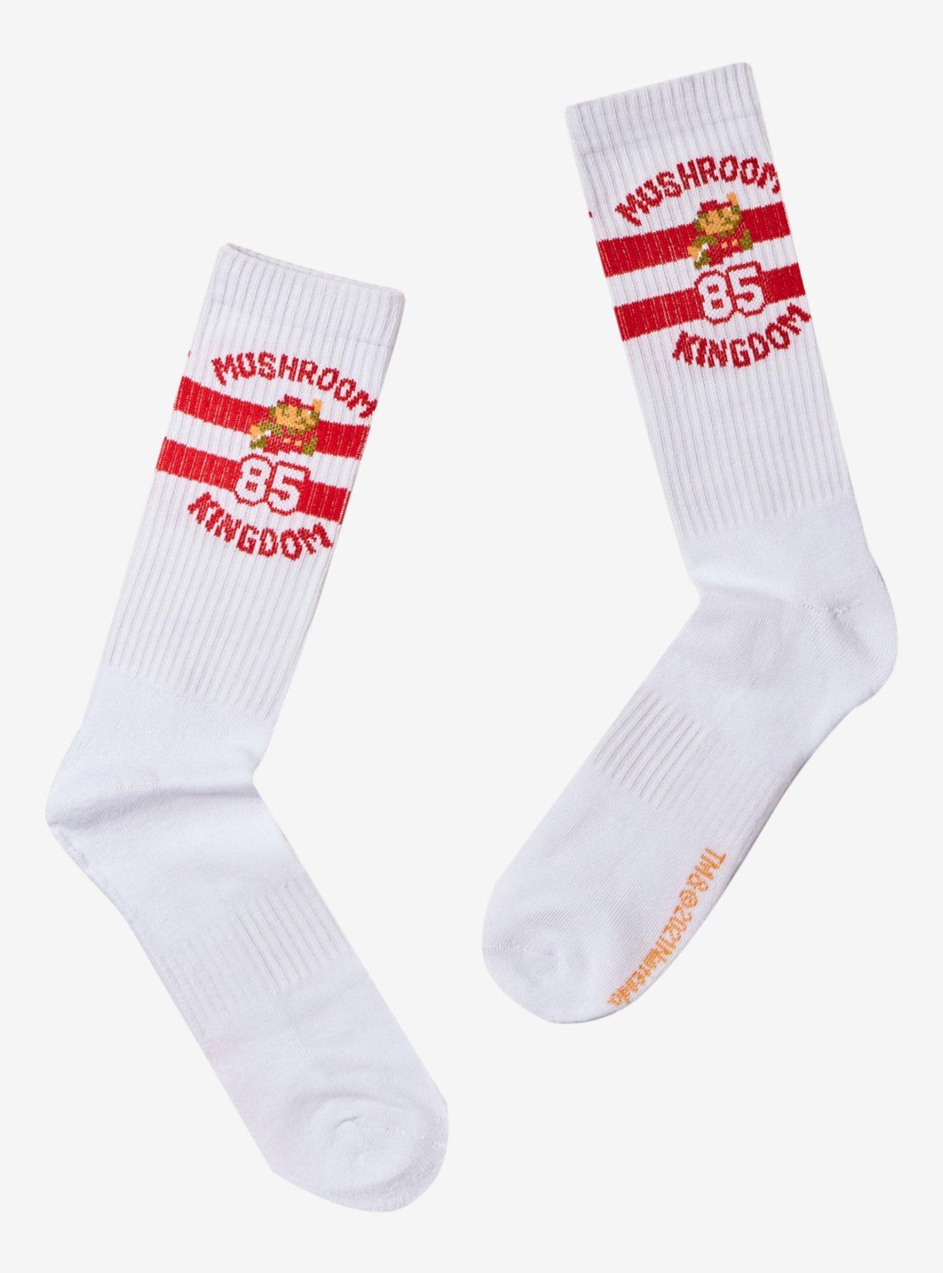 Super Mario Mushroom Kingdom 8-Bit Crew Socks, , hi-res