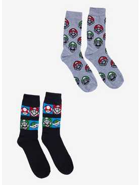 Super Mario Bros. Duo Crew Socks 2 Pair, , hi-res