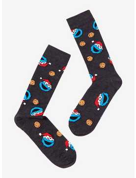 Sesame Street Cookie Monster Santa Crew Socks, , hi-res
