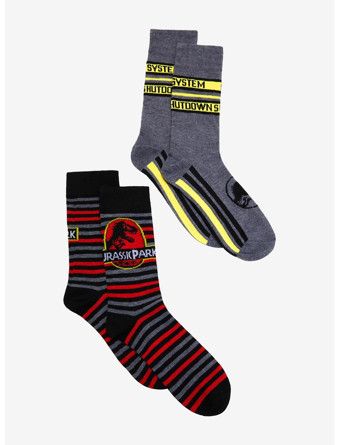 Jurassic Park Stripes Crew Socks 2 Pair, , hi-res