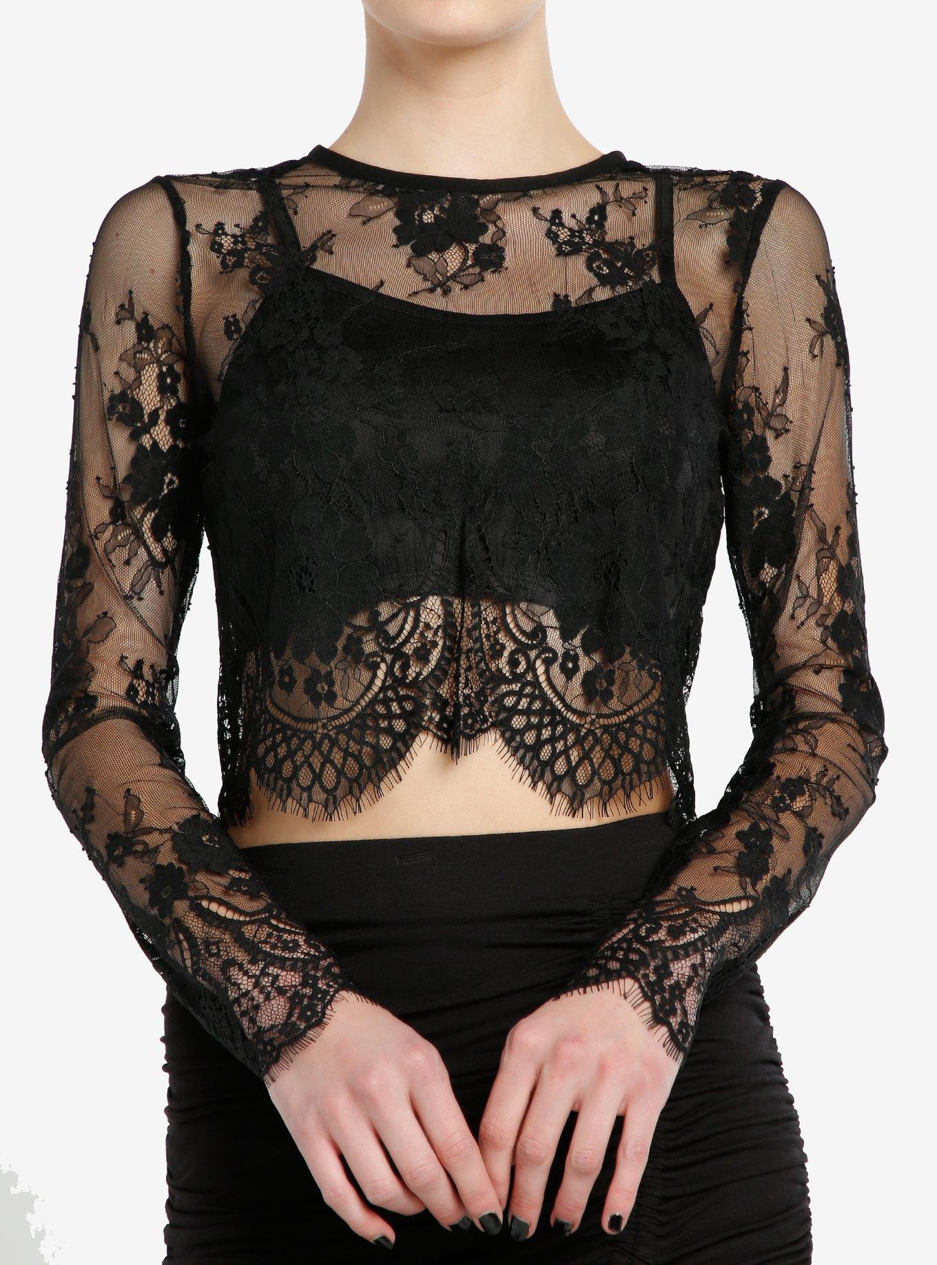 Hot Topic Cosmic Aura Black Lace Cami Twofer Dress