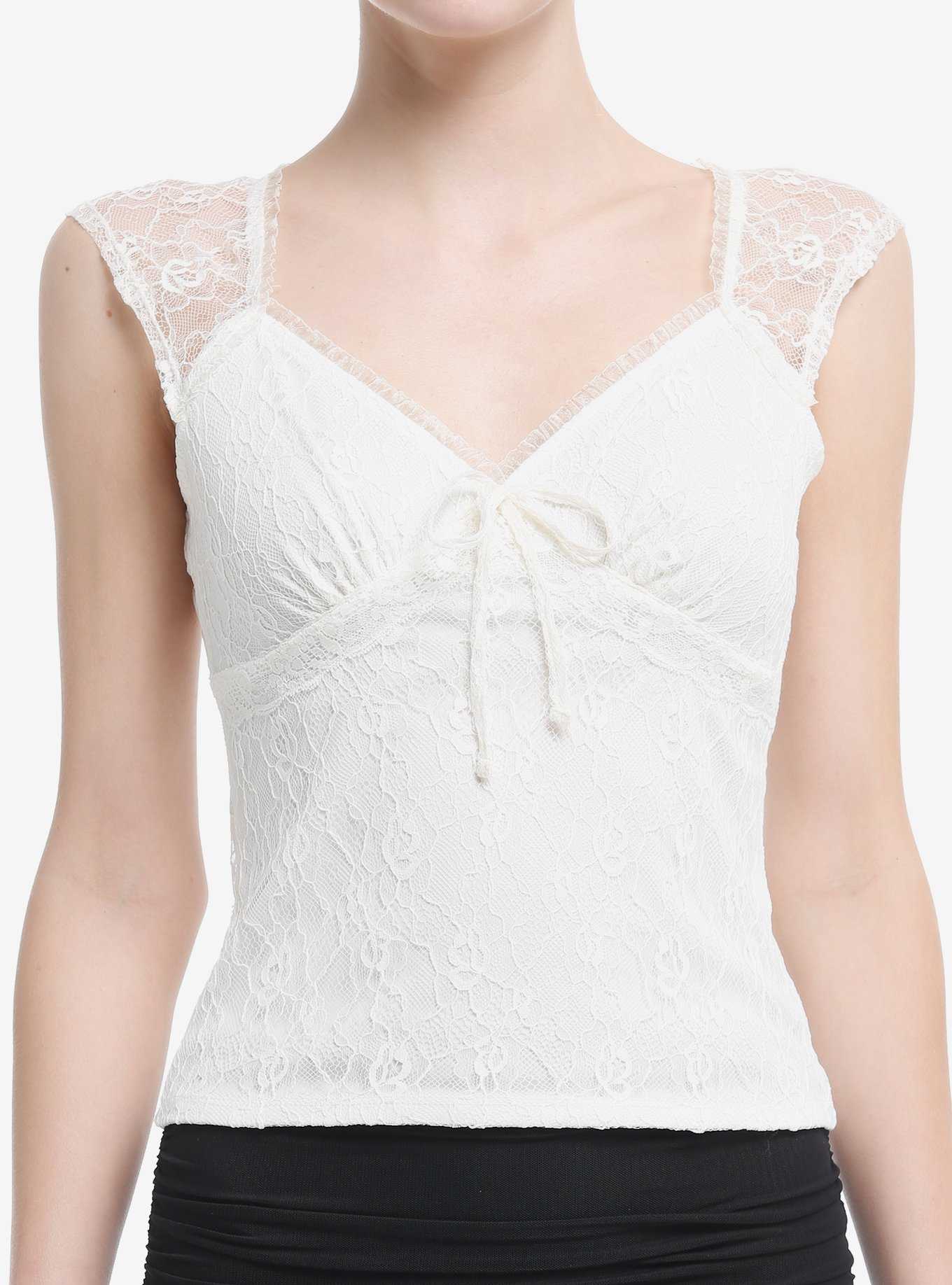 Sweet Society Ivory Lace Sweetheart Top, , hi-res