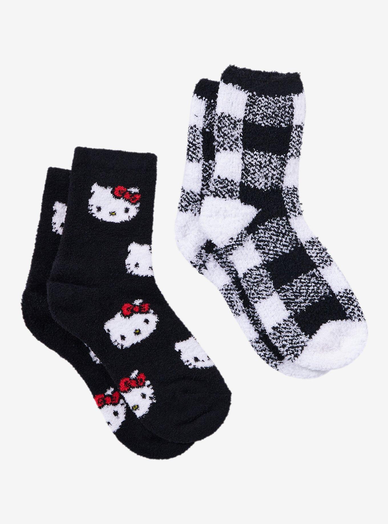 Hello Kitty Plaid Fuzzy Socks 2 Pair, , hi-res