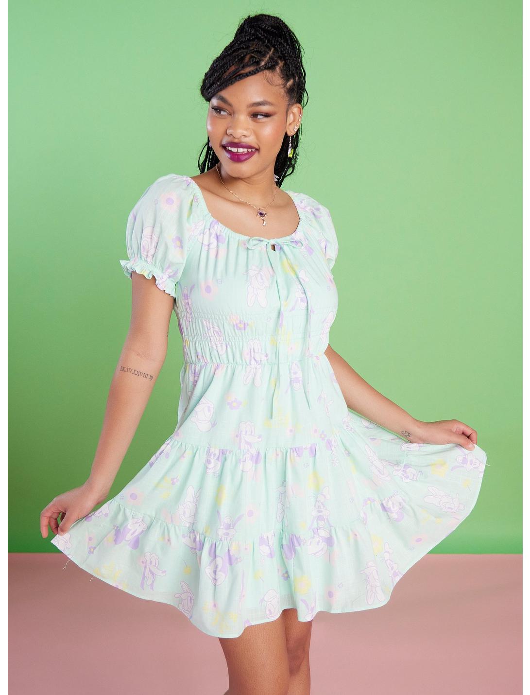 Her Universe Disney Mickey Mouse And Friends Pastel Spring Dress, MINT, hi-res