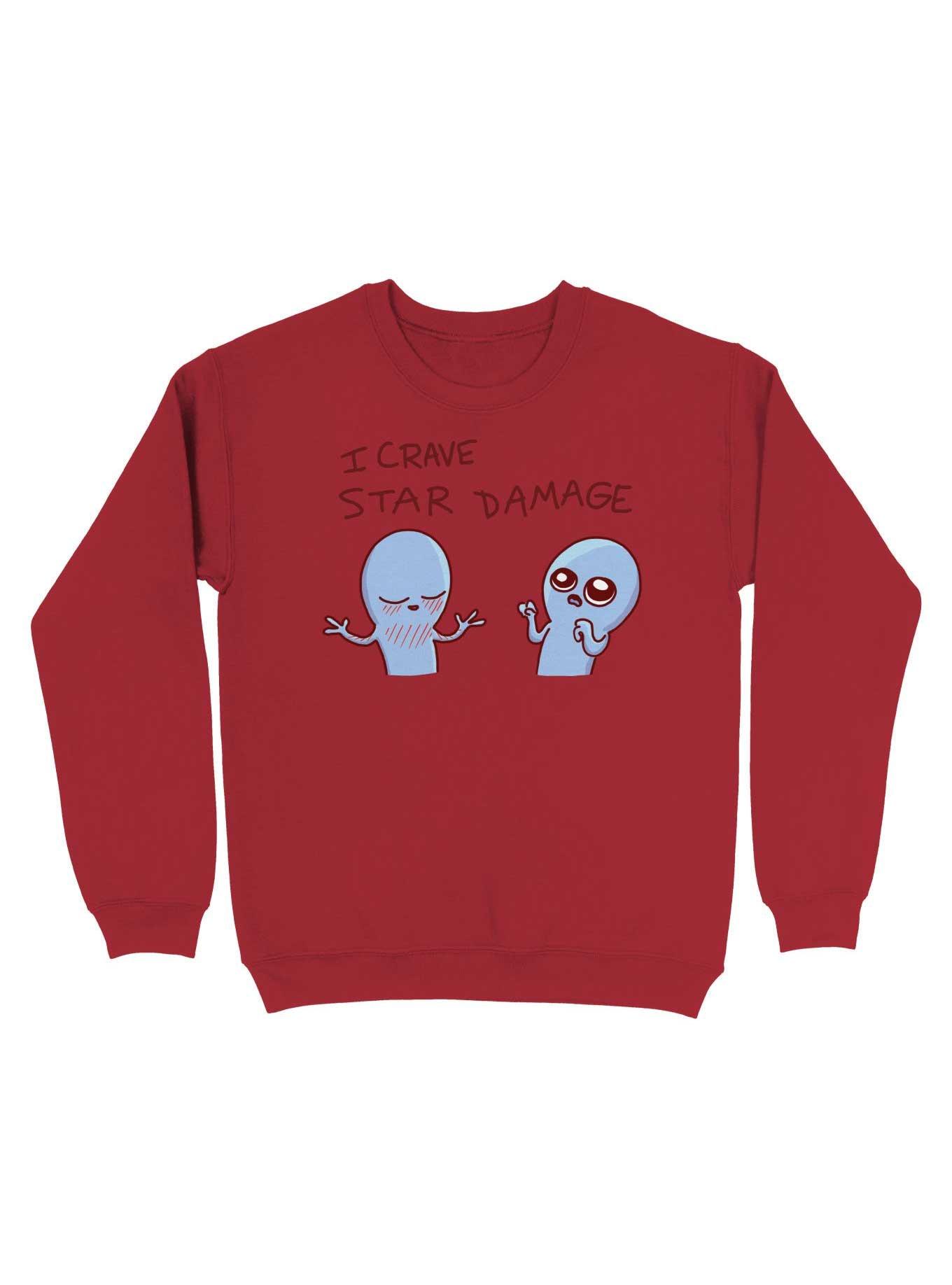 Red damage best sale done sweatshirt