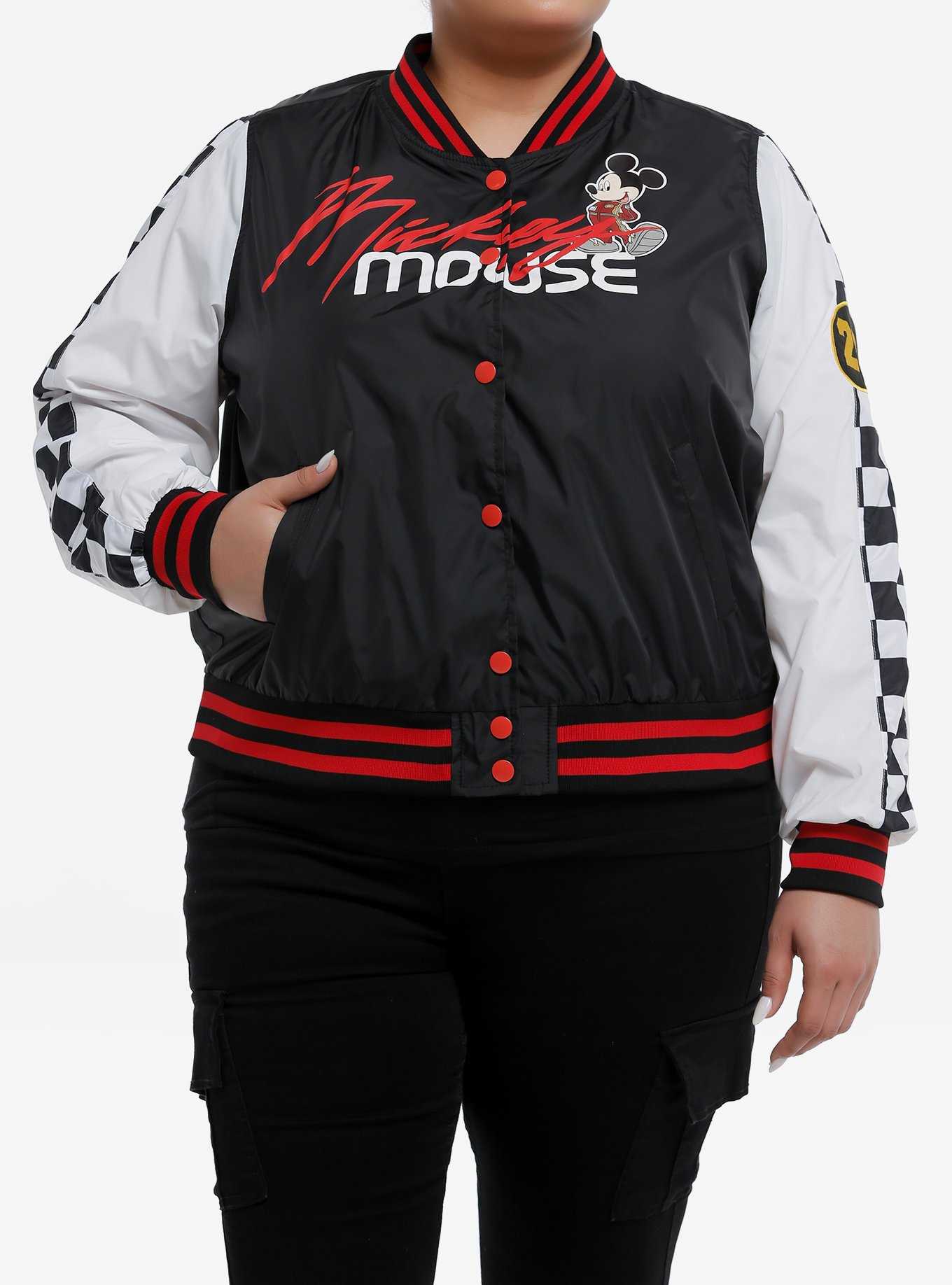 Disney Mickey Mouse Racing Varsity Windbreaker Jacket Plus Size, , hi-res