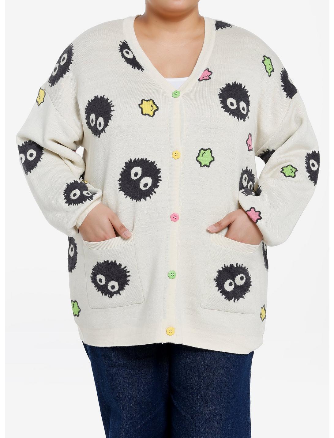 Her Universe Studio Ghibli Spirited Away Soot Sprites Star Candy Oversized Cardigan Plus Size, MULTI, hi-res