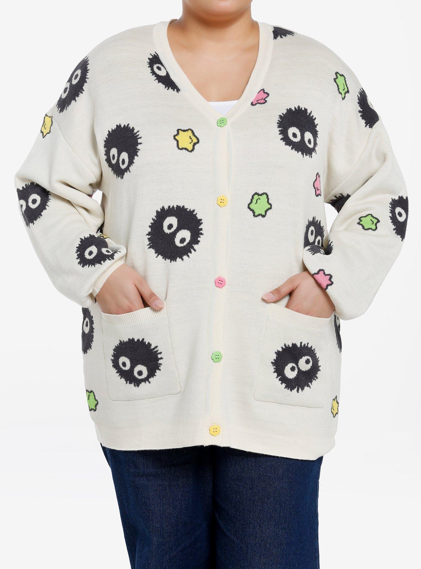 Her Universe Studio Ghibli Spirited Away Soot Sprites Star Candy Oversized Cardigan Plus Size, MULTI, hi-res