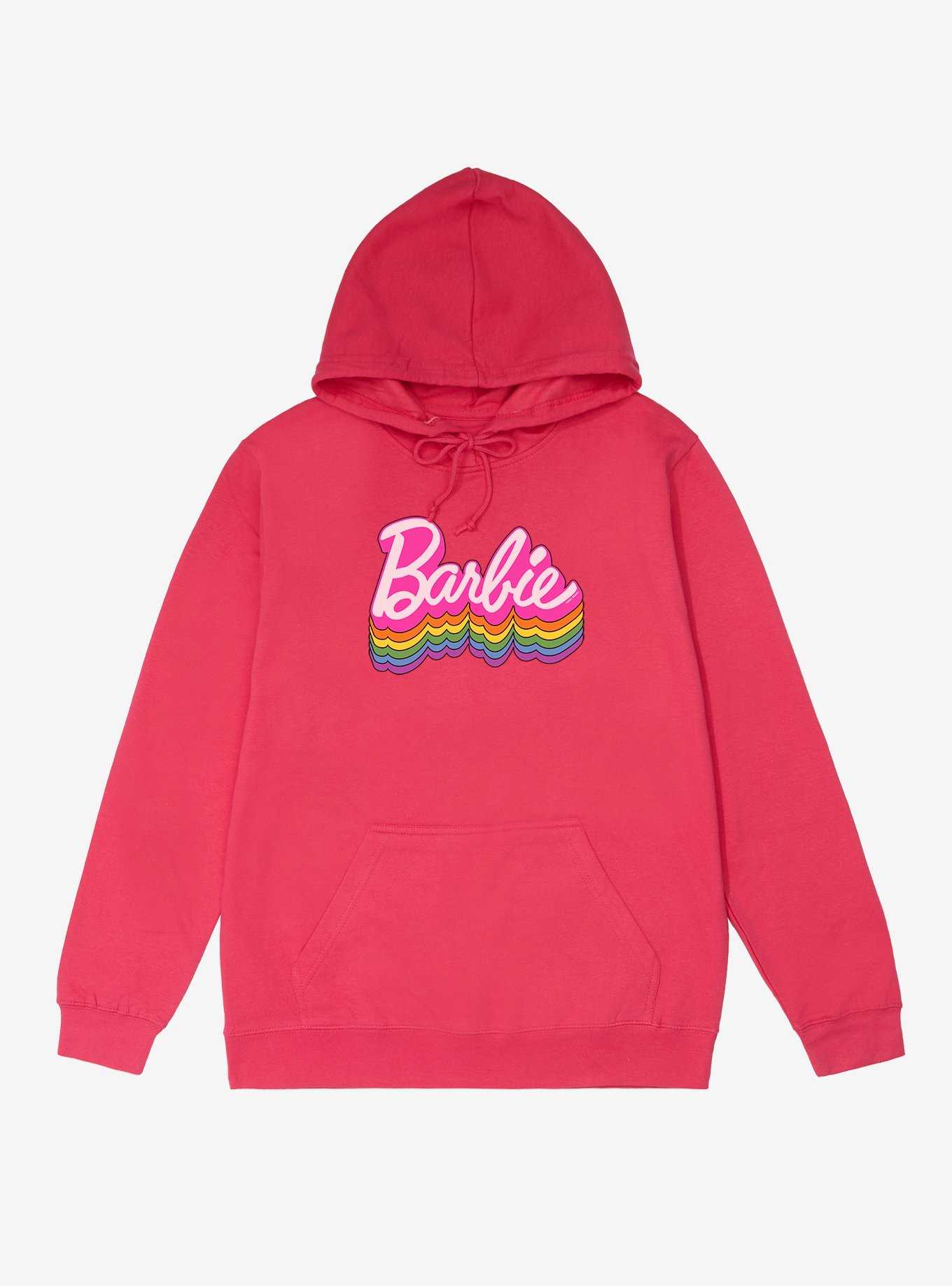 Barbie Ranbow Logo Stack French Terry Hoodie, , hi-res
