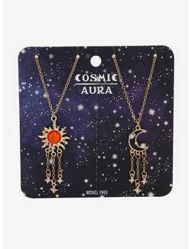 Cosmic Aura Sun & Moon Star Chain Best Friend Necklace Set, , hi-res